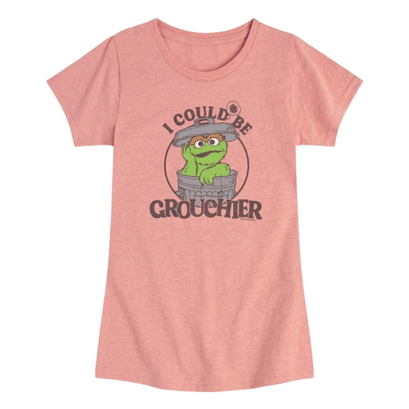Sesame Street - I Could Be Grouchier Oscar -Toddler Girls Short Sleeve T-Shirt