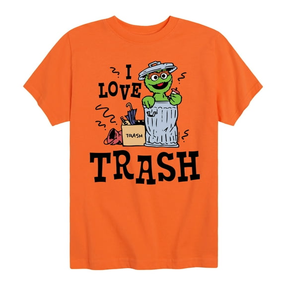 Sesame Street - I Love Trash - Toddler and Youth Short Sleeve Graphic T-Shirt