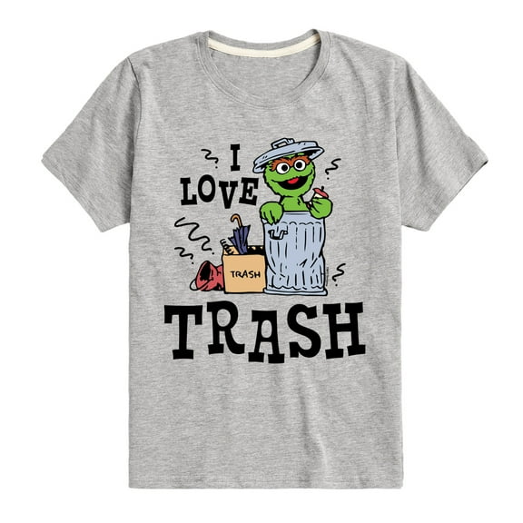 Sesame Street - I Love Trash - Toddler and Youth Short Sleeve Graphic T-Shirt