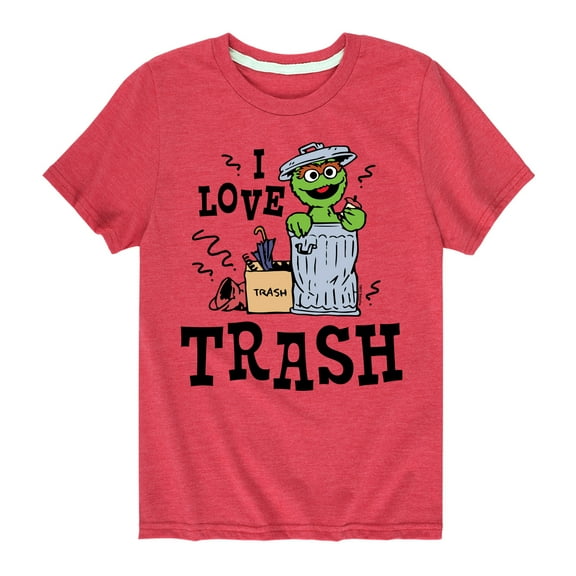 Sesame Street - I Love Trash - Toddler and Youth Short Sleeve Graphic T-Shirt