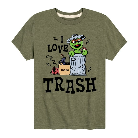 Sesame Street - I Love Trash - Toddler and Youth Short Sleeve Graphic T-Shirt