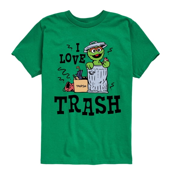 Sesame Street - I Love Trash - Toddler and Youth Short Sleeve Graphic T-Shirt