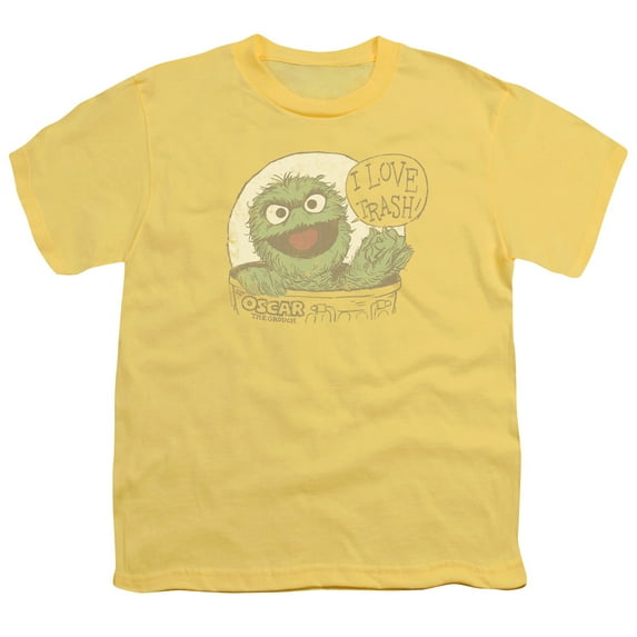 Sesame Street - I Love Trash - Youth Short Sleeve Shirt - X-Large