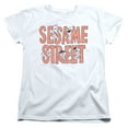 thumbnail image 1 of Trevco Sportswear SST116-WT-2 Sesame Street In Letters Womens Short Sleeve T-Shirt, White - Medium, 1 of 2