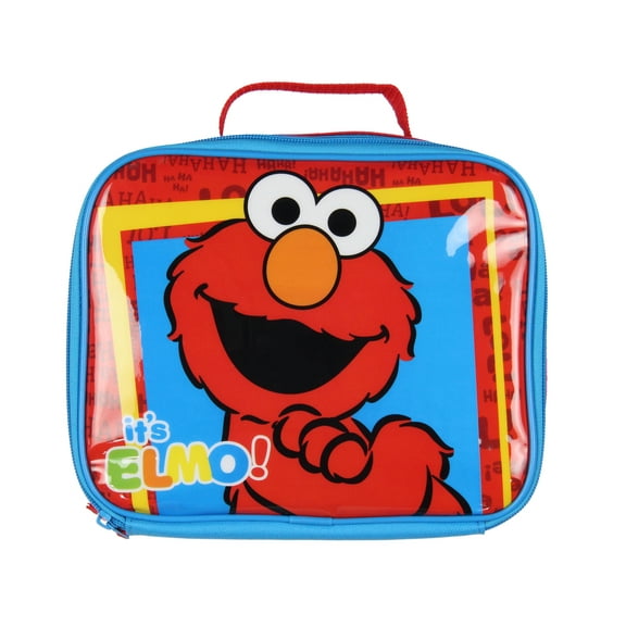 Sesame Street It's Elmo HAHA LOL Tossed Face Print Insulated Lunch Box Bag Tote 10"