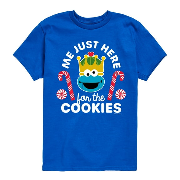 Sesame Street - Just Here for the Cookies - Toddler & Youth Short Sleeve Graphic T-Shirt