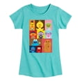 thumbnail image 1 of Sesame Street - Kawaii Character Grid - Girls Fitted Short Sleeve Graphic T-Shirt, 1 of 4