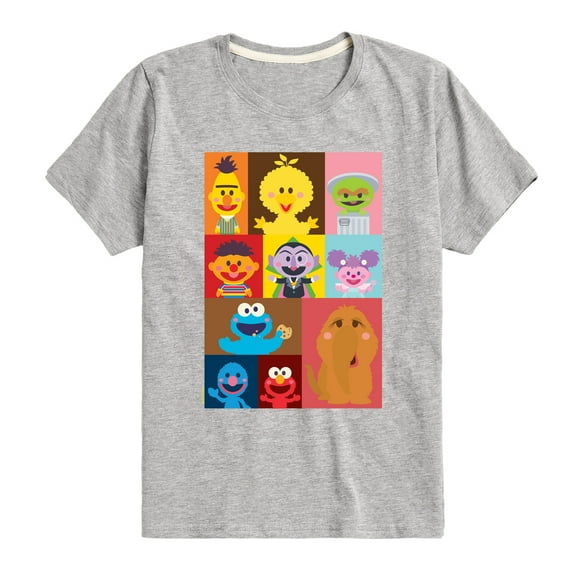 Sesame Street - Kawaii Elmo and Friends - Toddler and Youth Short Sleeve Graphic T-Shirt