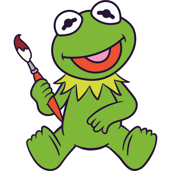 Sesame Street Kermit The Frog Holding Guitar Removable Sticker Kids Bedroom Living Room Vinyl Wall Decal - 20" x 36" Home Nursery Decor Art Musician Green Frog Muppet Character Wall Decoration