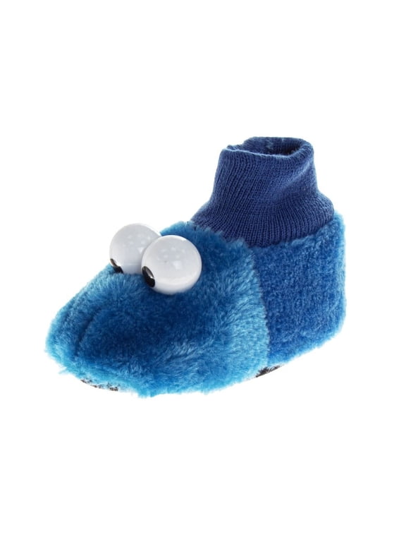 Kids Curious Cookie Monster Dual Sizes Slippers. (Toddler Little Kids)Blue, Size: 7-8