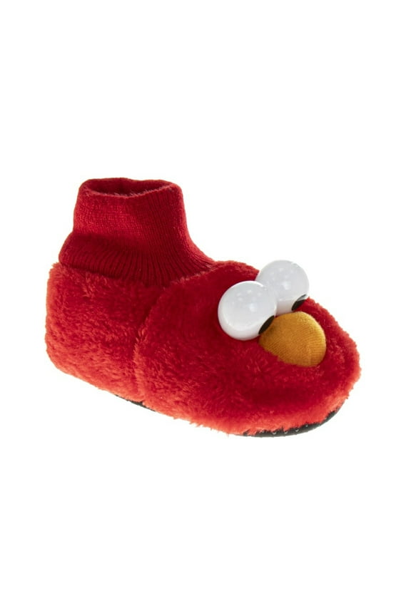 Kids Curious Elmo Dual Sizes Slippers. (Toddler Little Kids)Red, Size: 3-4
