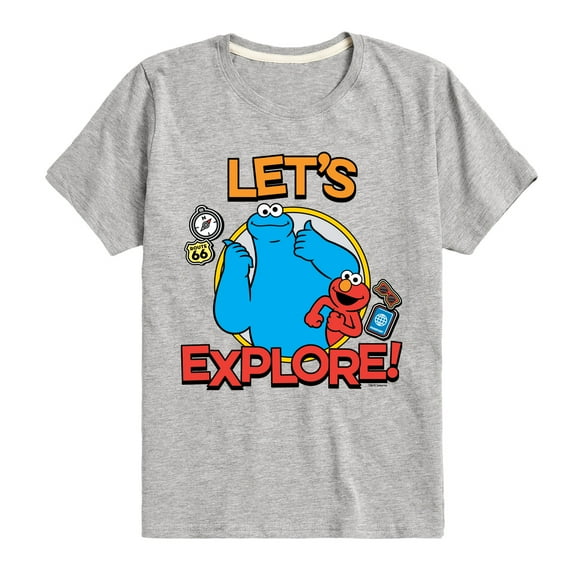 Sesame Street - Lets Explore - Toddler and Youth Short Sleeve Graphic T-Shirt