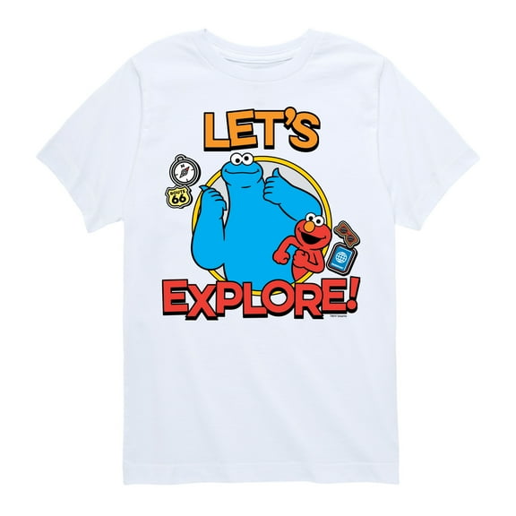 Sesame Street - Lets Explore - Toddler and Youth Short Sleeve Graphic T-Shirt