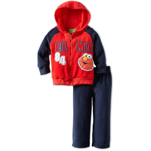 Sesame Street Little Boys' 2 Piece Elmo 84 Pant Set, Red, 4T