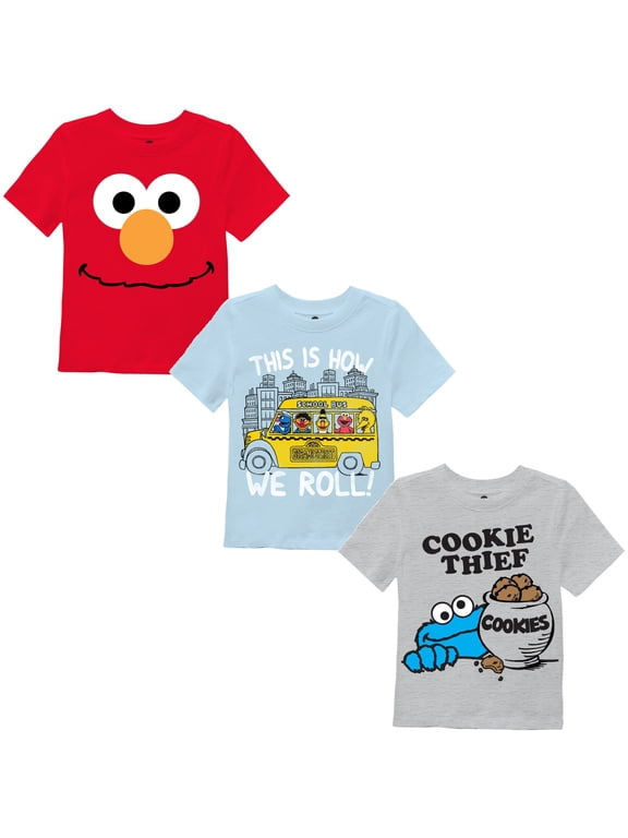 Little Boys' Toddler 3 Pack T-Shirt Bundle, Sky Blue/Red/Heather Grey, 3T