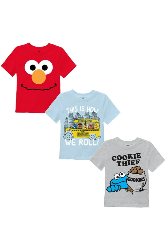 Little Boys' Toddler 3 Pack T-Shirt Bundle, Sky Blue/Red/Heather Grey, 4T