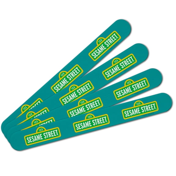 Sesame Street Logo Double-Sided Nail File Emery Board Set 4 Pack