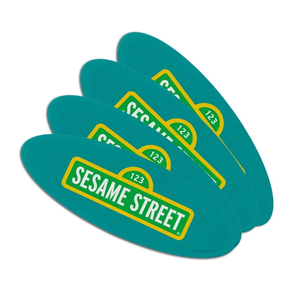Sesame Street Logo Double-Sided Oval Nail File Emery Board Set 4 Pack