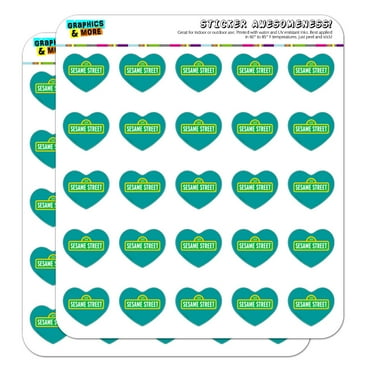 Sesame Street Logo Heart Shaped Planner Calendar Scrapbook Craft Stickers