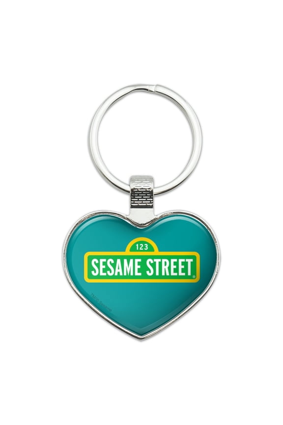 Sesame Street Logo Keychain Heart Love Metal Key Chain Ring
