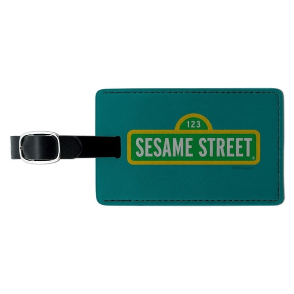 Sesame Street Logo Rectangle Leather Luggage Card Suitcase Carry-On ID Tag