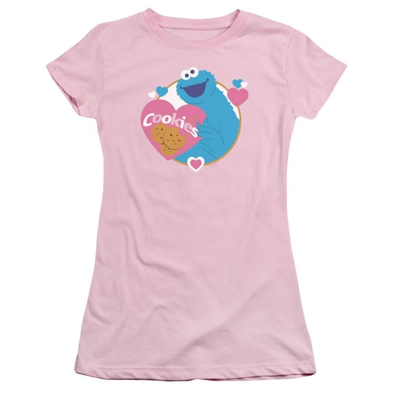 Sesame Street Love Cookies S/S Junior Women's T-Shirt Sheer Pink