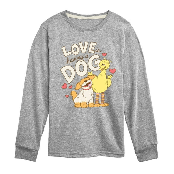 Sesame Street - Love Is Having A Dog - Toddler and Youth Long Sleeve T-Shirt