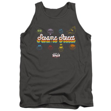 Sesame Street Made In 1969 Adult Tank Top Charcoal