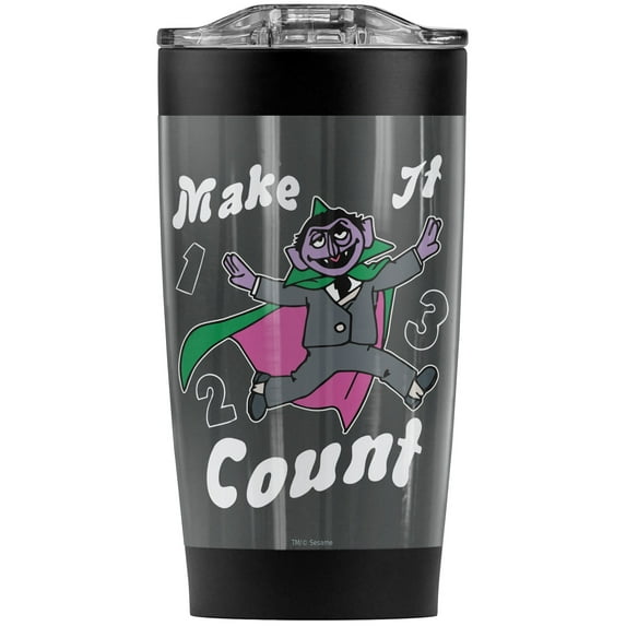 Sesame Street/Make It Count Stainless Steel Tumbler 20 oz Coffee Travel Mug/Cup, Vacuum Insulated & Double Wall with Leakproof Sliding Lid | Great for Hot Drinks and Cold Beverages