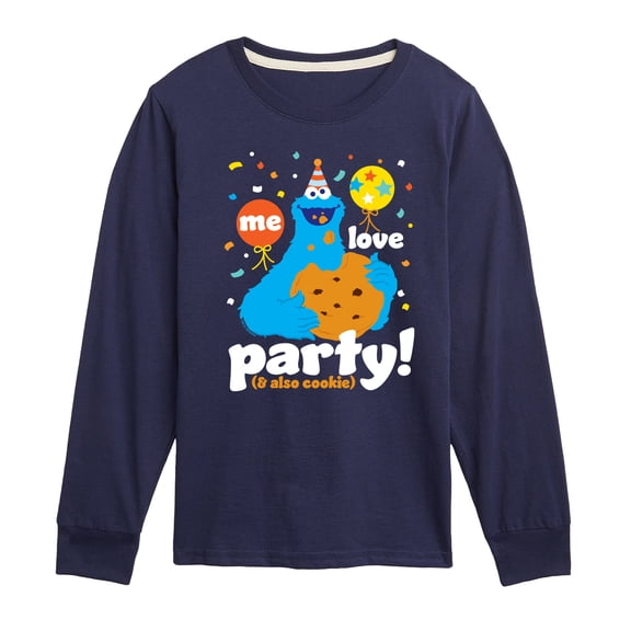 Sesame Street - Me Love Party Cookie Monster - Toddler and Youth Long Sleeve T-Shirt