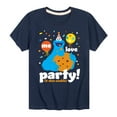 thumbnail image 1 of Sesame Street - Me Love Party Cookie Monster - Toddler and Youth Short Sleeve Graphic T-Shirt, 1 of 5