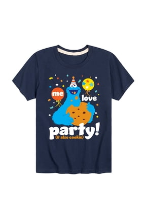 - Me Love Party Cookie Monster - Toddler and Youth Short Sleeve Graphic T-Shirt