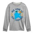 thumbnail image 1 of Sesame Street - Me Love To Eat Cookies - Toddler and Youth Long Sleeve T-Shirt, 1 of 4