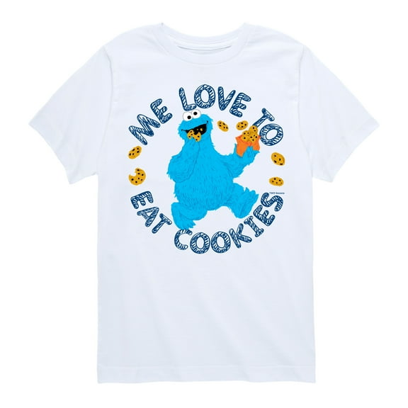 Sesame Street - Me Love To Eat Cookies - Toddler and Youth Short Sleeve Graphic T-Shirt
