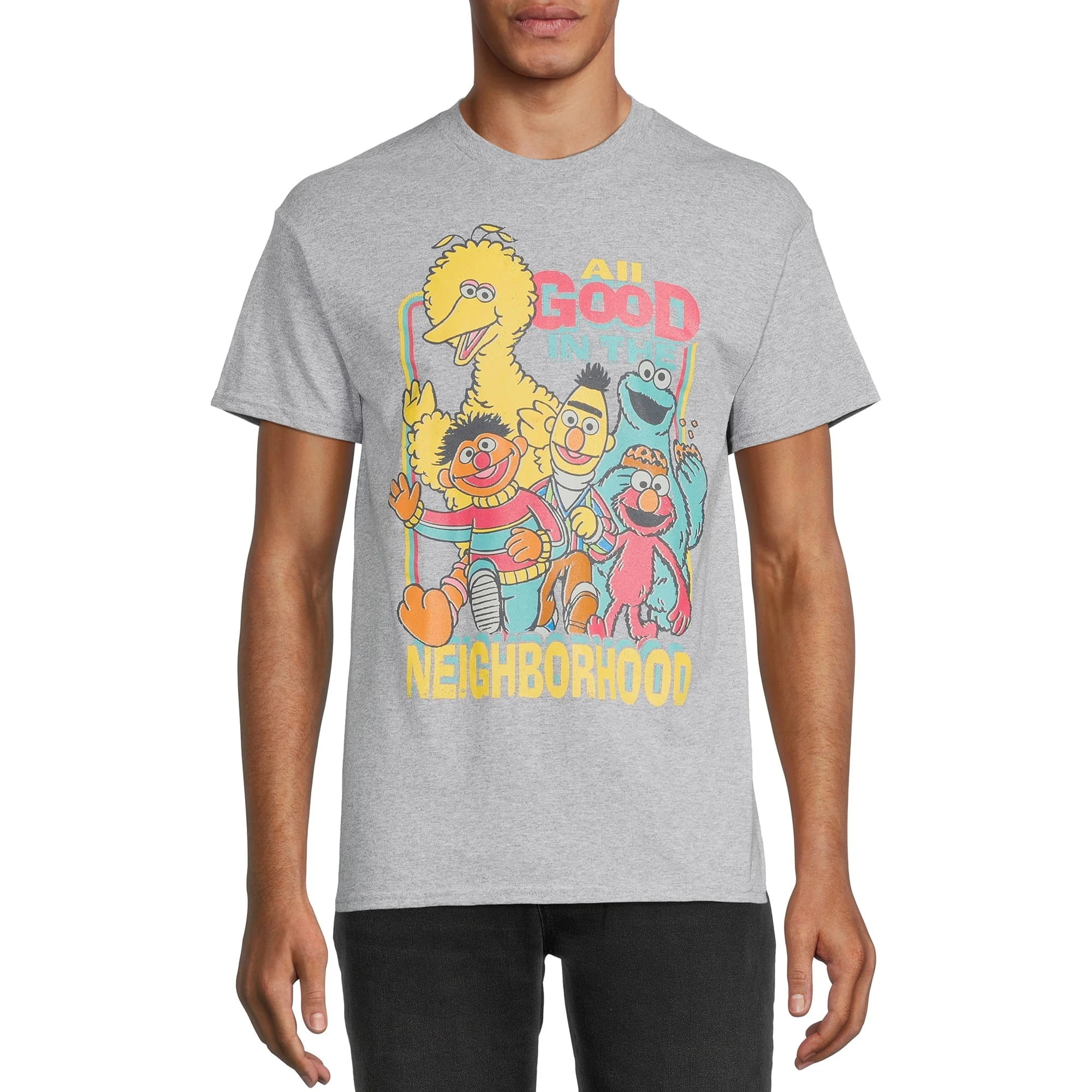 90s crazy t-shirt ロンT SESAME STREET グレー