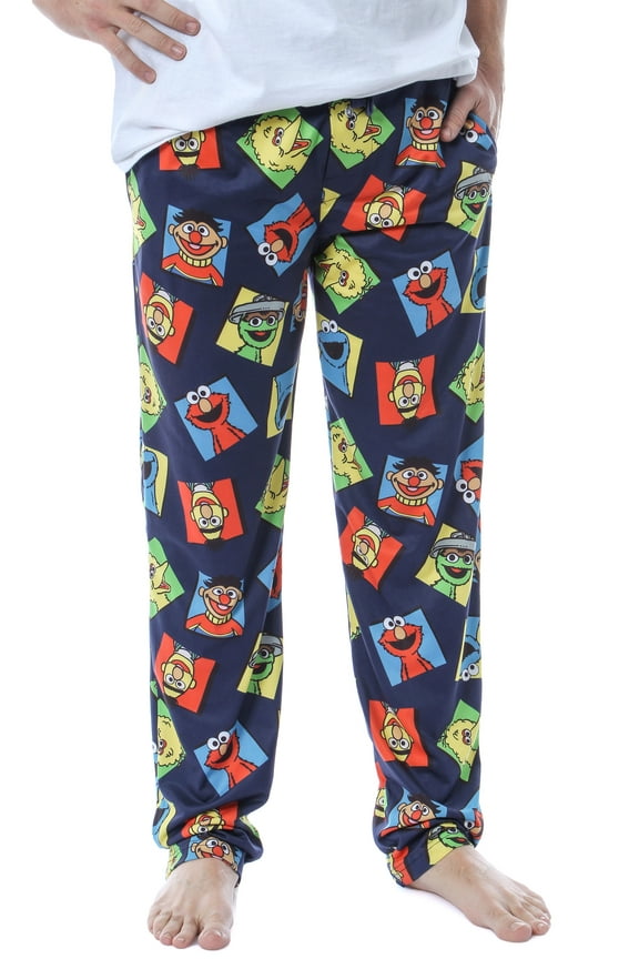 Sesame Street Men's Cookie Monster Elmo Big Bird Oscar The Grouch Big Bird Bert Ernie Lounge Sleep Pajama Pants