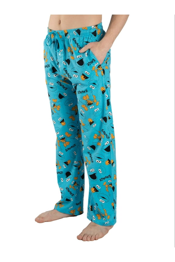 Men's Cookie Monster "Savage" Print Pajama Pant
