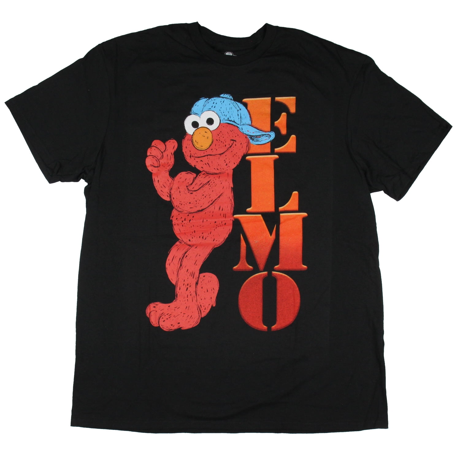 Sesame Street Men s Elmo In Hat Thumbs Up Sketch Graphic Print T Shirt X Large Walmart