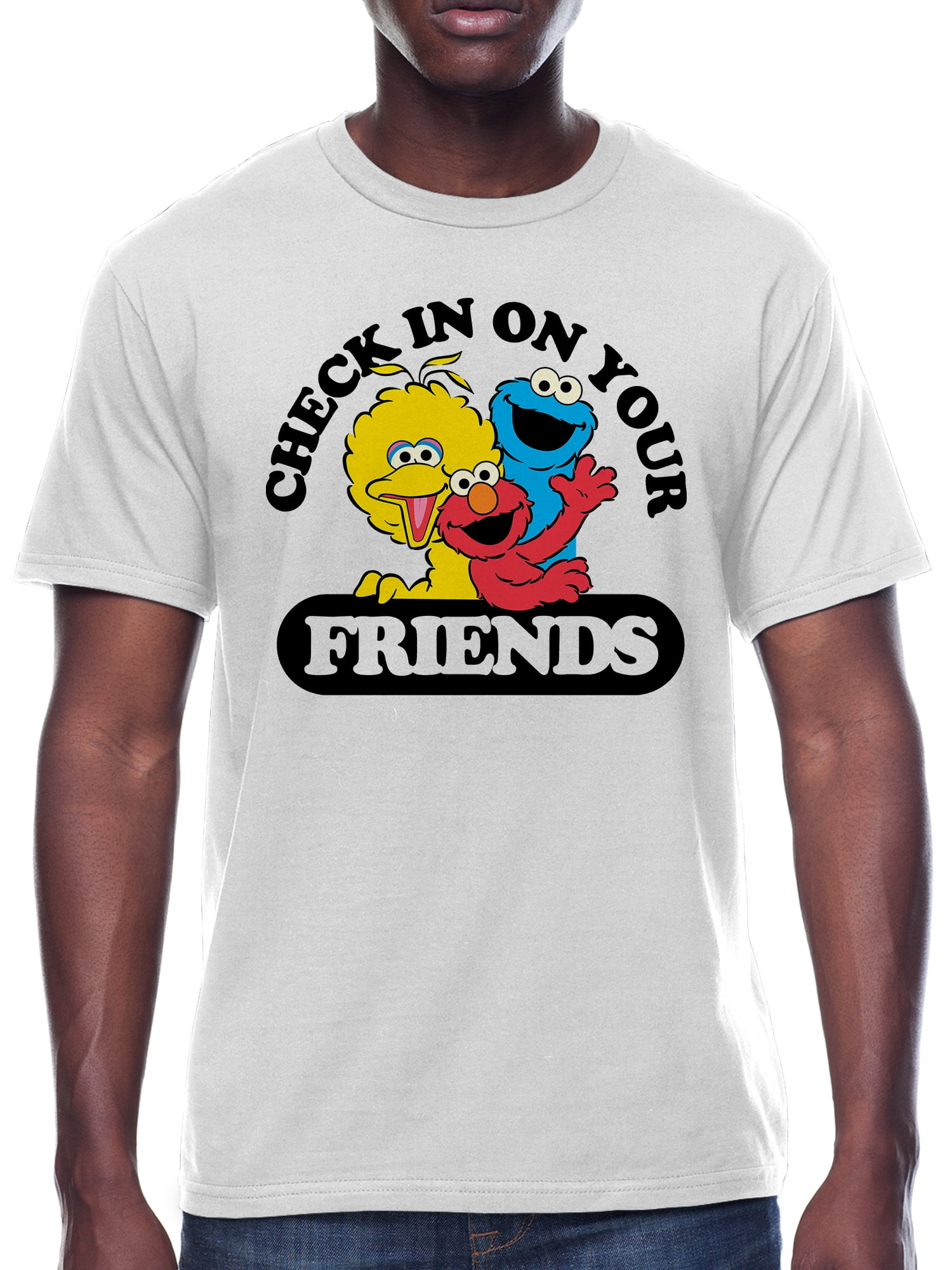 Sesame Street, Mens Apparel Graphic T-Shirt, Sizes S-3XL, Checking In On Friends