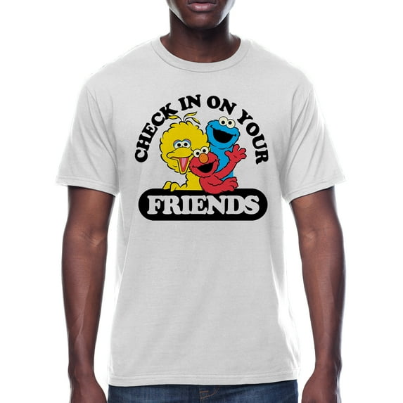 Sesame Street, Mens Apparel Graphic T-Shirt, Sizes S-3XL, Checking In On Friends