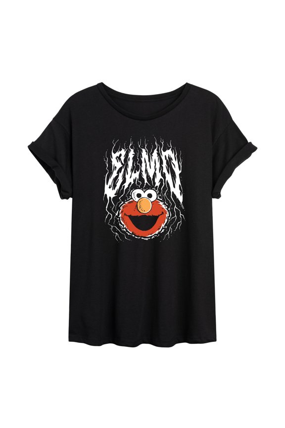 - Metal Elmo - Juniors Oversized Graphic T-Shirt
