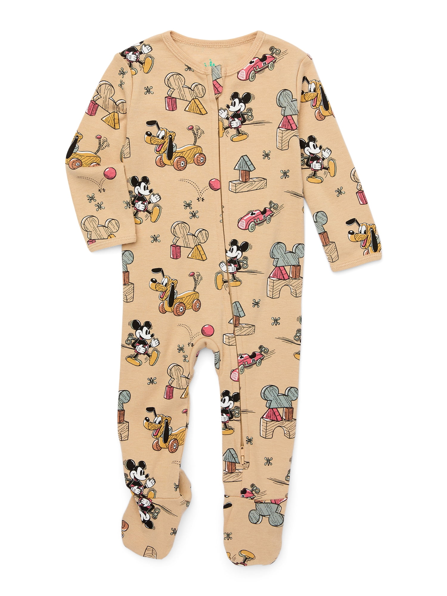 Character Baby Two Way Zip Front Footed Sleep N Play Pajamas Sizes Newborn 6 9 Months Walmart