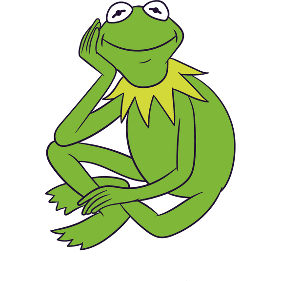 Sesame Street Muppet Character Decor Green Frog Design Vinyl Living Room Home Art Removable Wall Decal - 10" x 20" Adhesive Kids Bedroom Nursery Kermit The Frog Sticker Wall Decoration Sticker