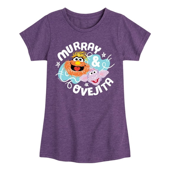 Sesame Street - Murray And Ovejita - Girls Fitted Short Sleeve Graphic T-Shirt
