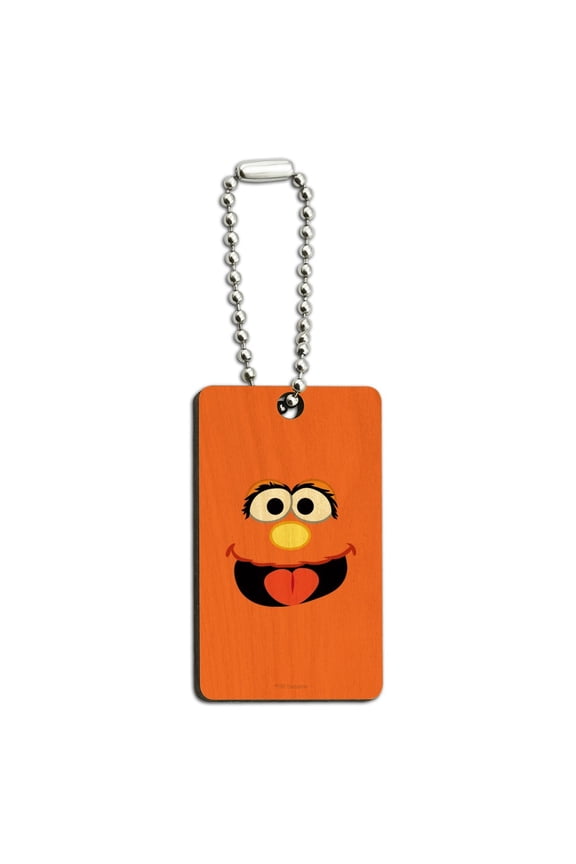 Sesame Street Murray Face Wood Wooden Rectangle Keychain Key Ring