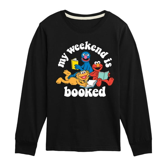 Sesame Street - My Weekend Is Booked - Toddler and Youth Long Sleeve T-Shirt
