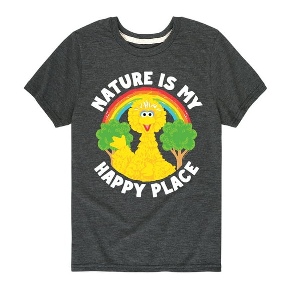 Sesame Street - Nature Is My Happy Place- Toddler and Youth Short Sleeve Graphic T-Shirt