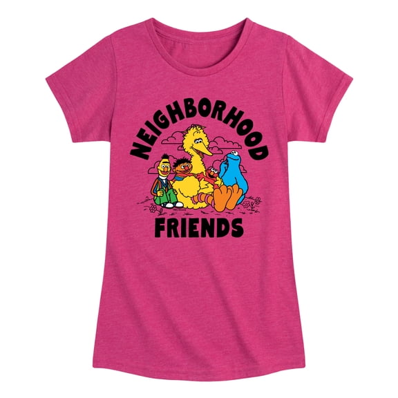 Sesame Street - Neighborhood Friends - Girls Fitted Short Sleeve Graphic T-Shirt