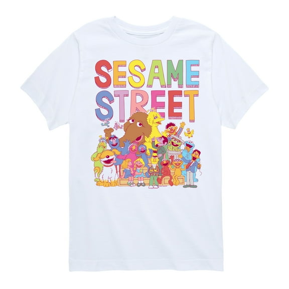 Sesame Street - Neighborhood Group - Toddler and Youth Short Sleeve Graphic T-Shirt