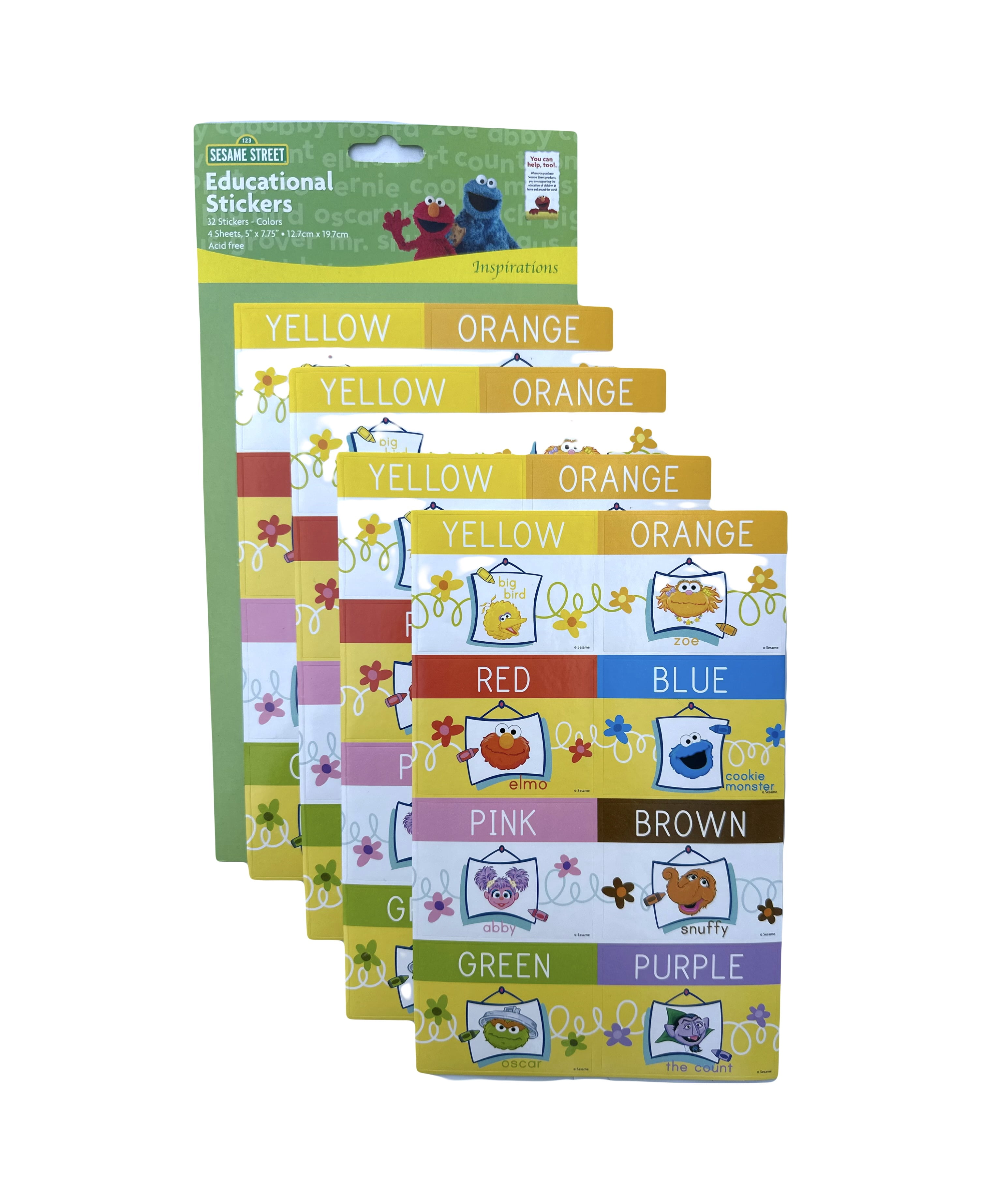 Sesame Street Now I Know My Color Stickers (32 Stickers) -Elmo ...